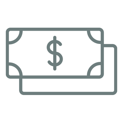 A drawing of cash bills. Both friends can earn $50.